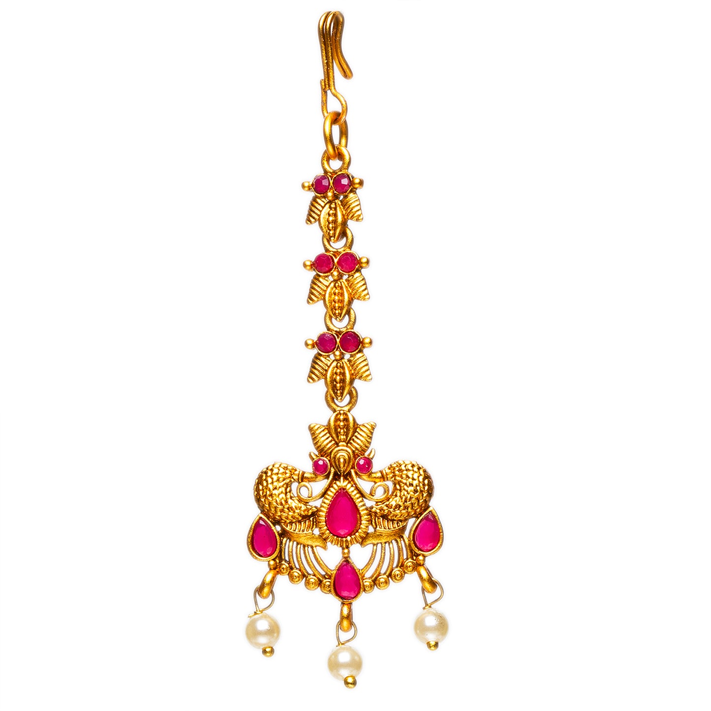 bindhani-gold-plated-red-ruby-stone-white-pearl-drop-peacock-mangtikka-women-girls