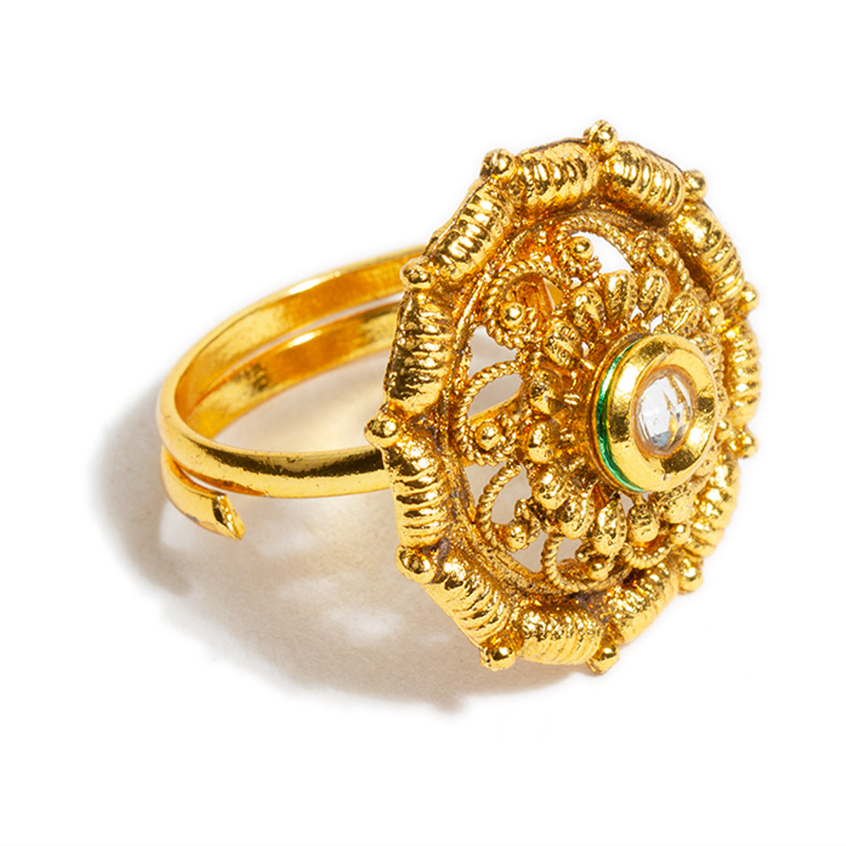 bindhani-gold-plated-round-shaped-kundan-stone-finger-ring-adjustable-for-women