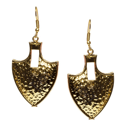 bindhani gold plated unique shape oxidised earrings secured with fish hook earwire for women and girls