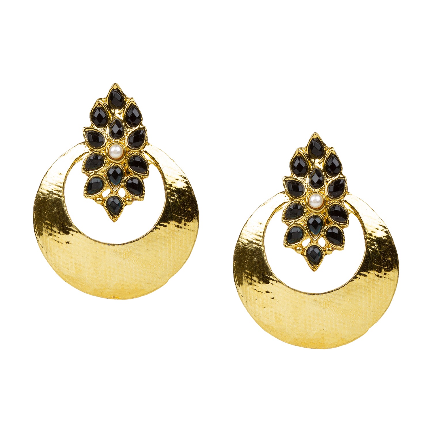 Gold plated hot sale stone earrings