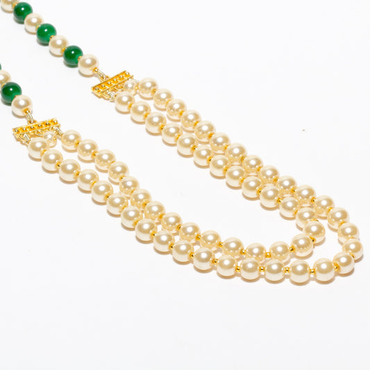 bindhani gold plated white green color pearl necklace for women girls