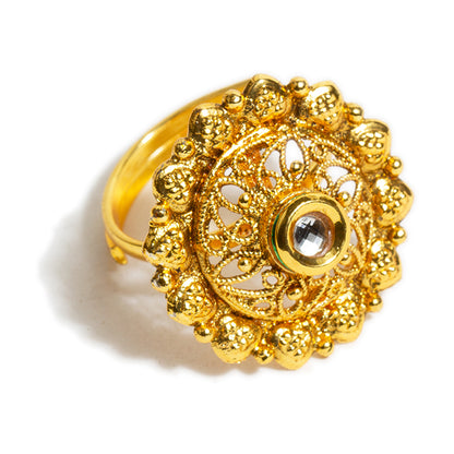Buy Women's Wedding Wear Kundan Finger Ring By Bindhani