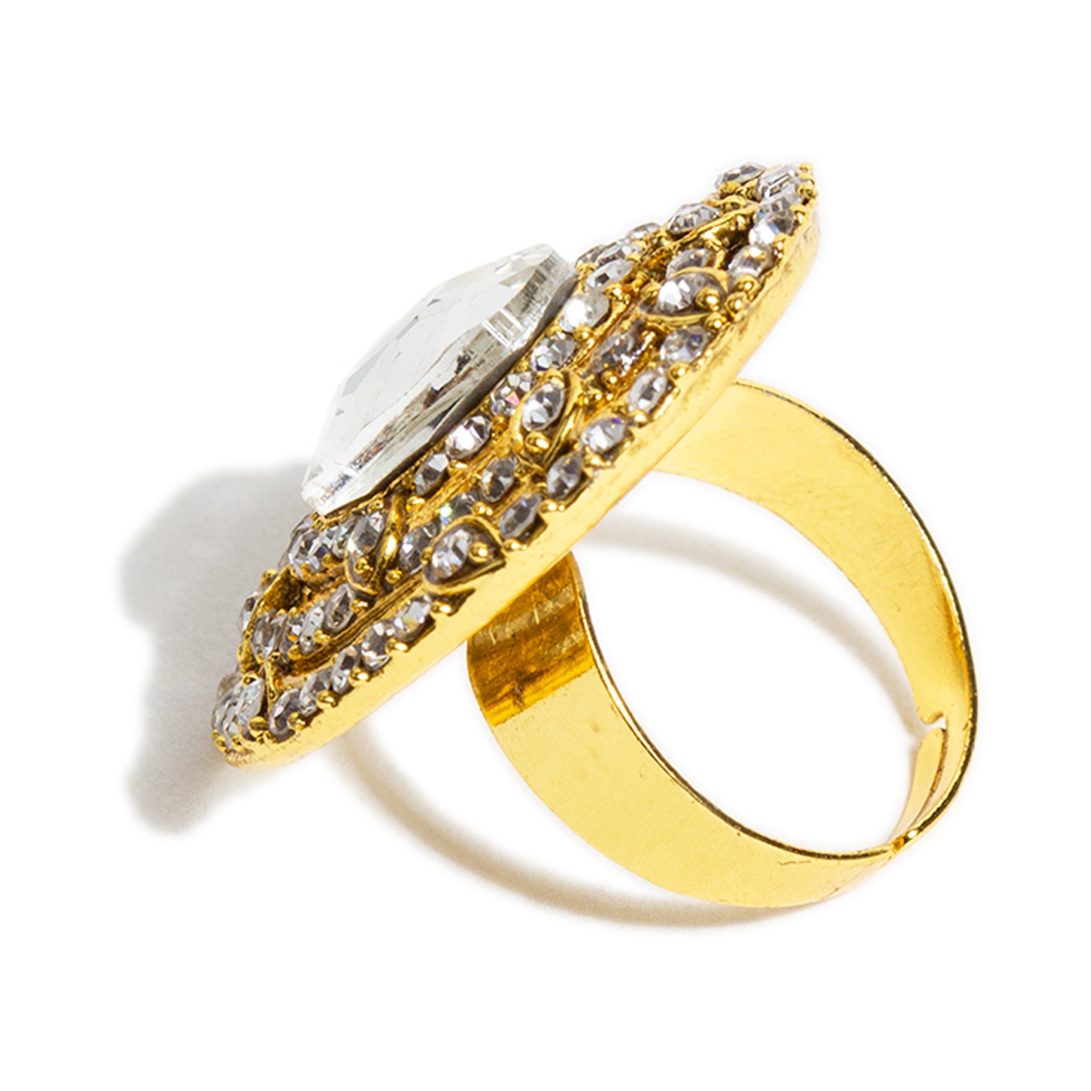 Trendy Finger Ring With Round-Cut Zircon Stone from Kushal's