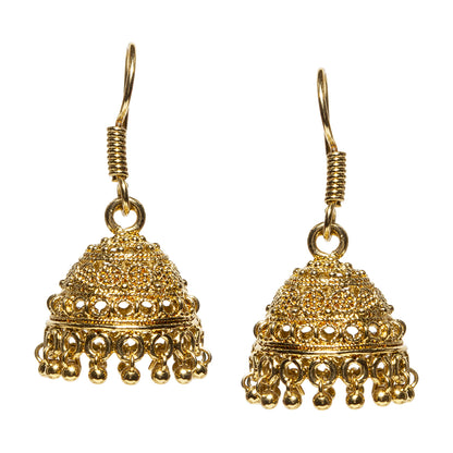 bindhani golden oxidised jhumka earrings for women and girls