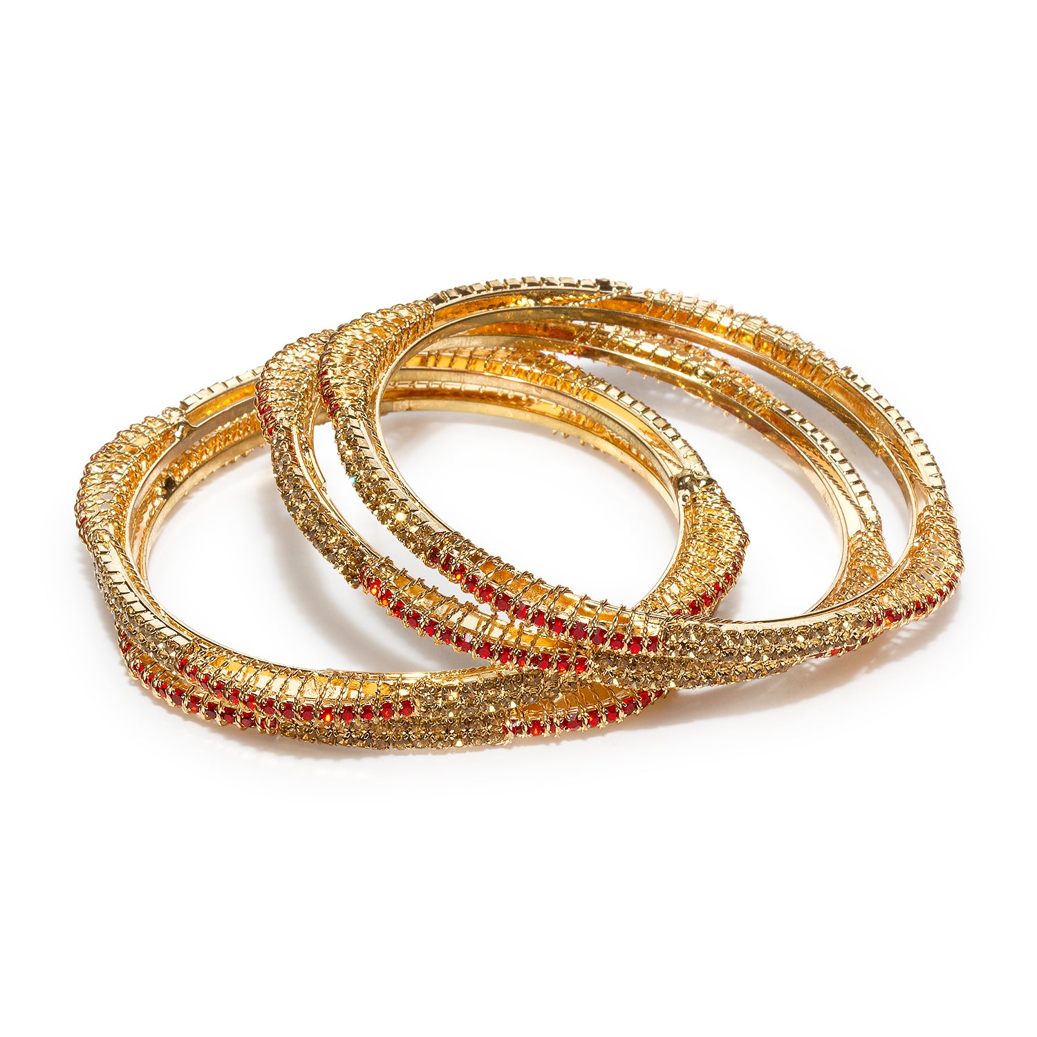 bindhani golden red stone bangle set for women girls