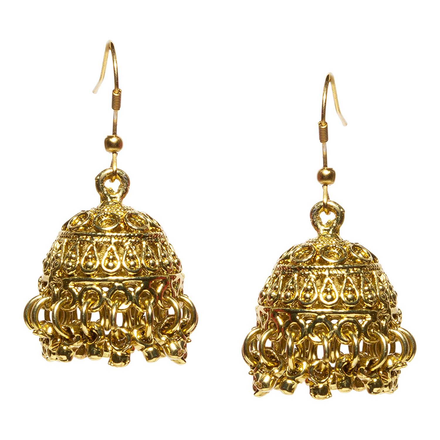 bindhani golden tiny oxidised jhumki earrings for women and girls