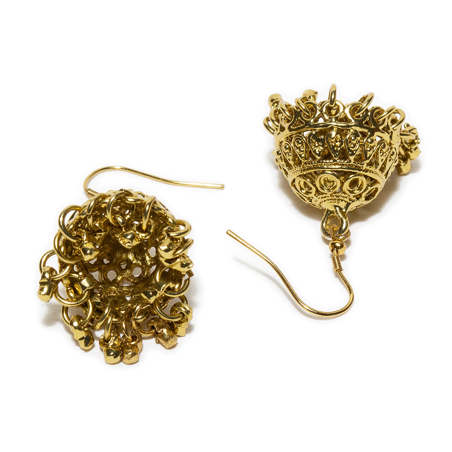 bindhani golden tiny oxidised jhumki earrings for women and girls