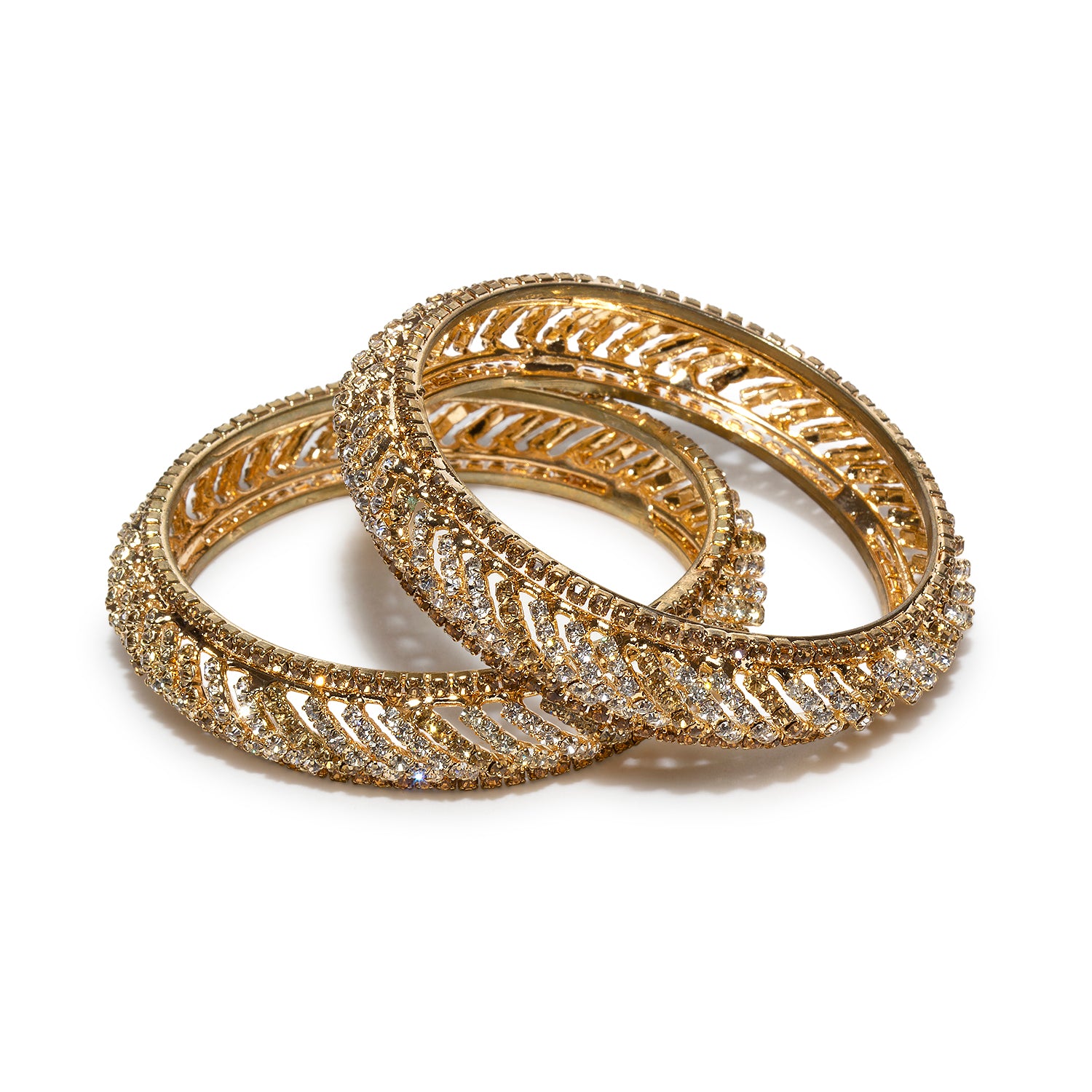 bindhani golden white stone bangle set for women and girls