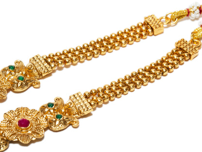 Long Temple South Indian Necklace & Jhumki Earrings Set