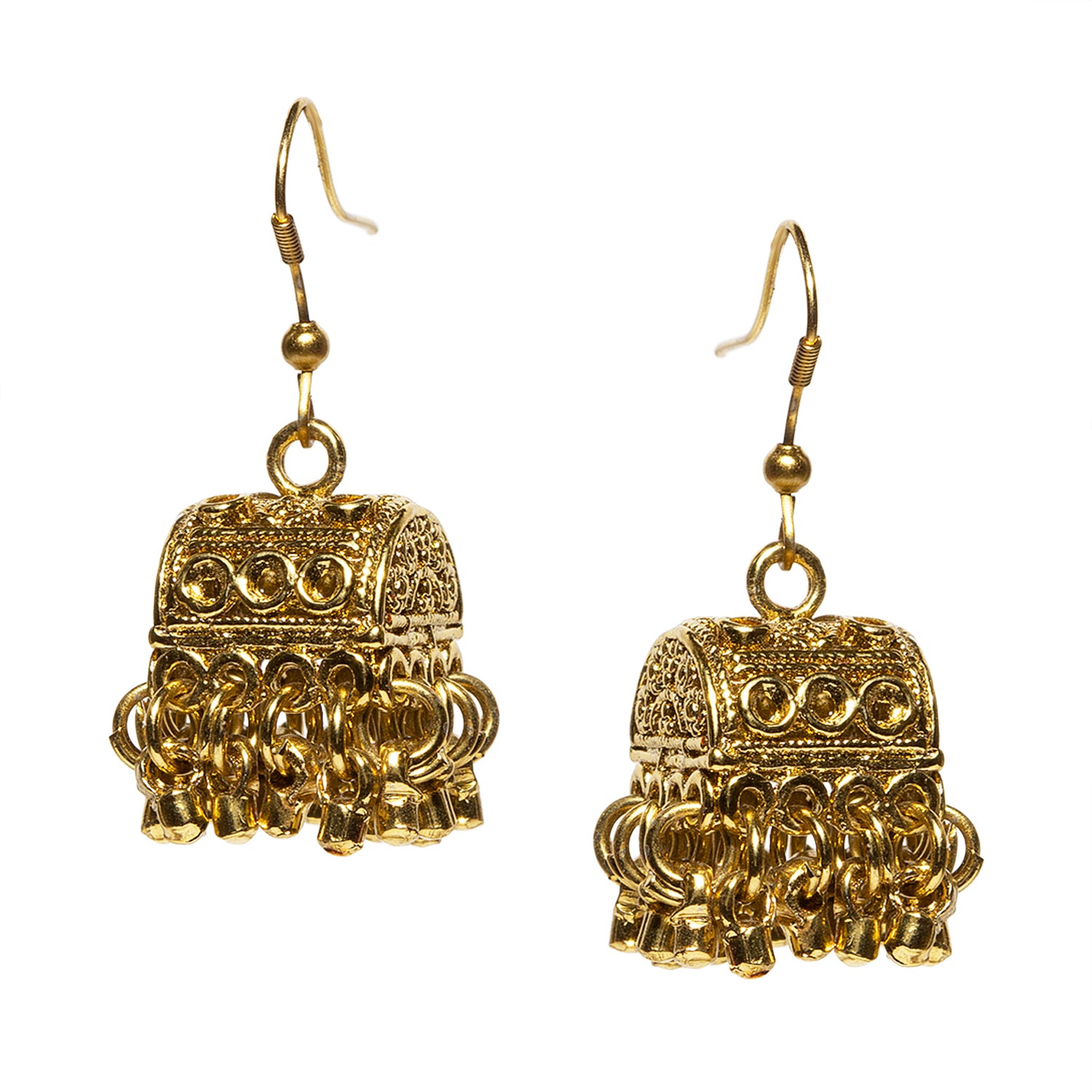 bindhani mehandi gold plated gold beads jhumka earrings for women and girls