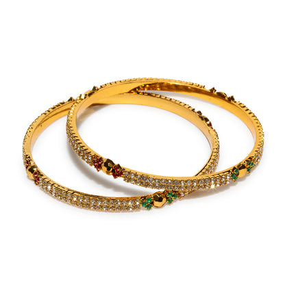 bindhani micro gold plated bangle set for women and girls