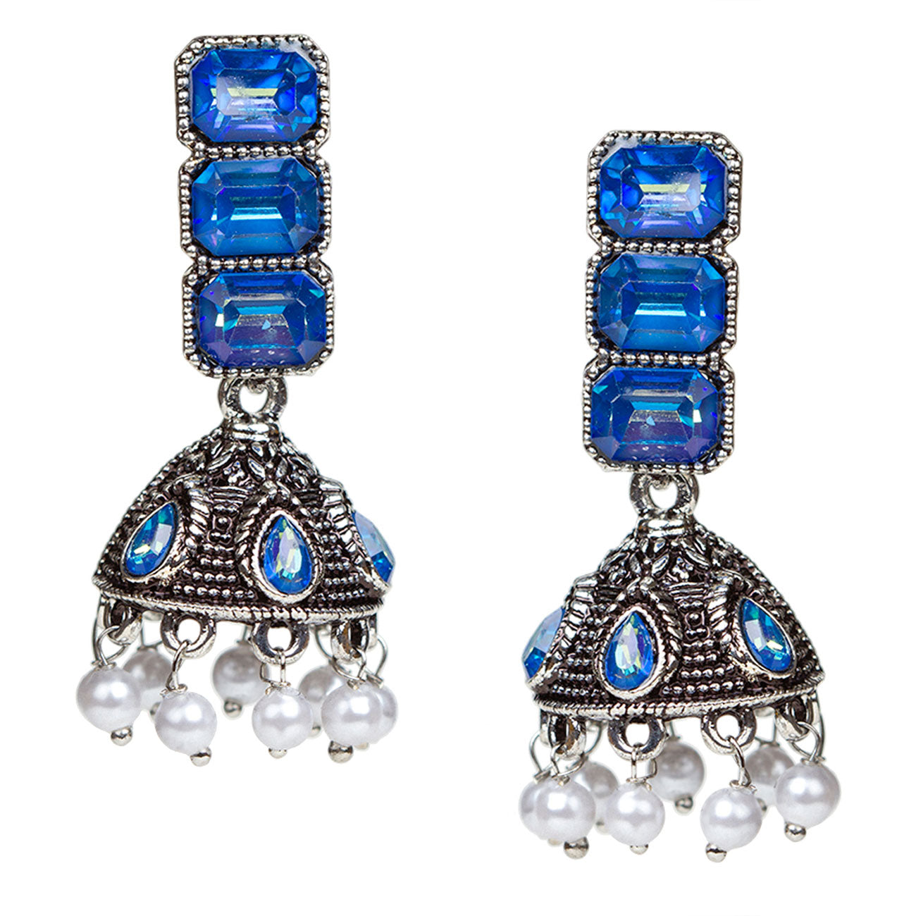 bindhani-oxidised-pearl-drop-blue-stone-jhumki-earrings-women-girls