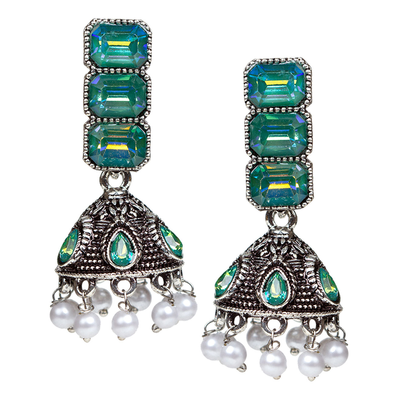 bindhani-oxidised-pearl-drop-green-stone-jhumki-earrings-women-girls