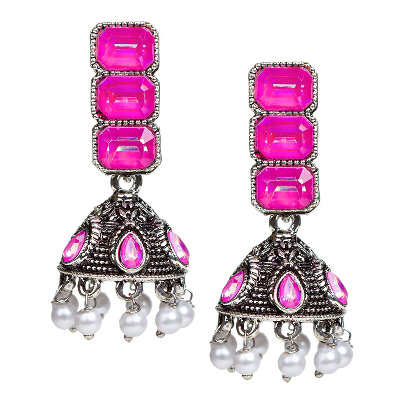 bindhani-oxidised-pearl-drop-pink-stone-jhumki-earrings-women-girls