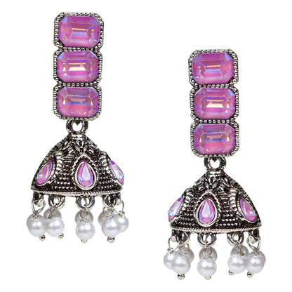 bindhani-oxidised-pearl-drop-purple-stone-jhumki-earrings-women-girls