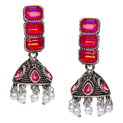 bindhani-oxidised-pearl-drop-red-stone-jhumki-earrings-women-girls