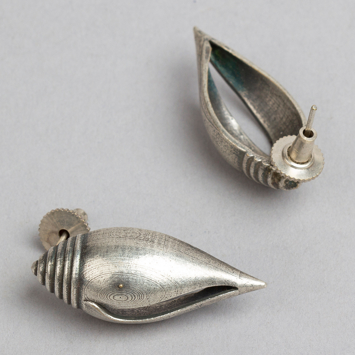 Exquisite Shankh Shaped Oxidized Studs