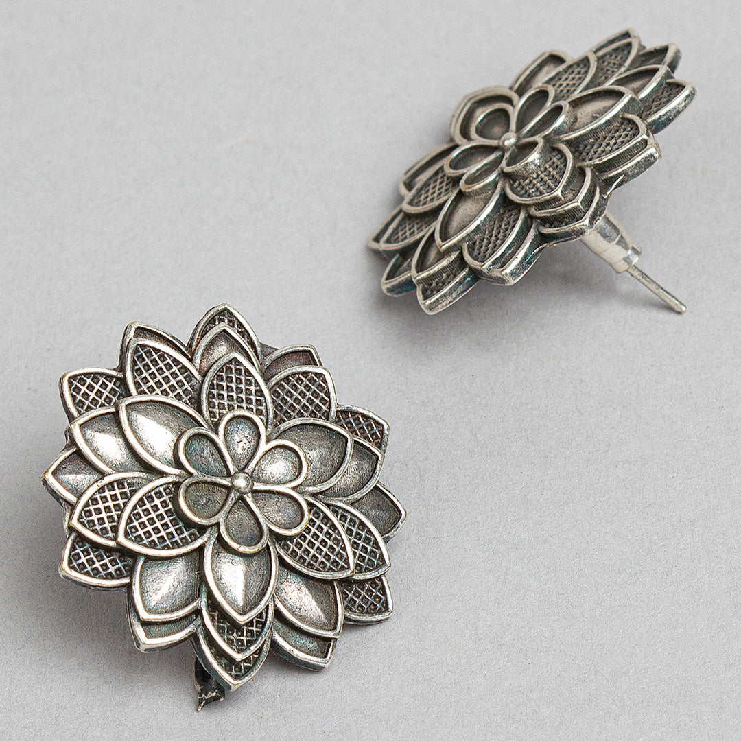 bindhani flower oxidised studs earrings for women girls