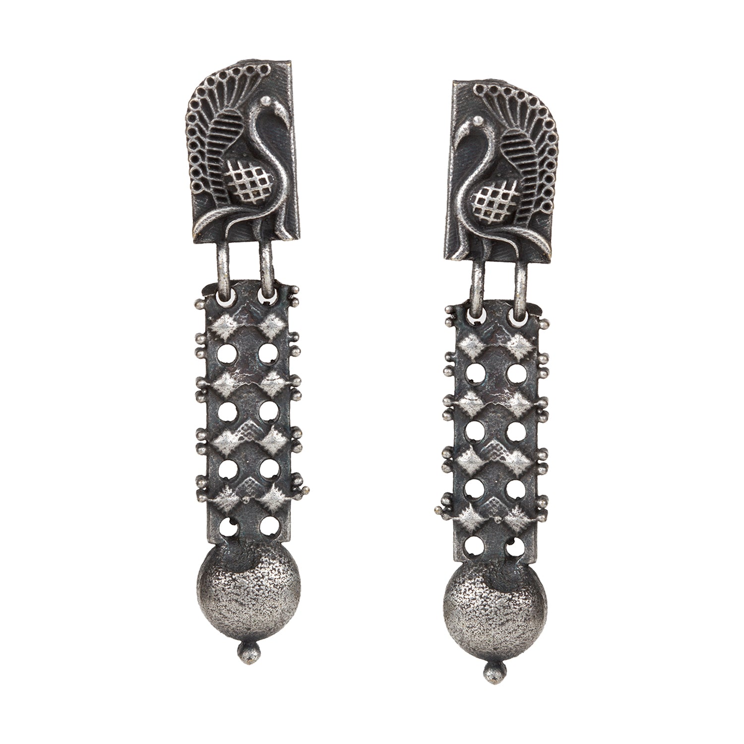 bindhani peacock oxidised earrings for women girls