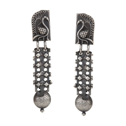 bindhani peacock oxidised earrings for women girls