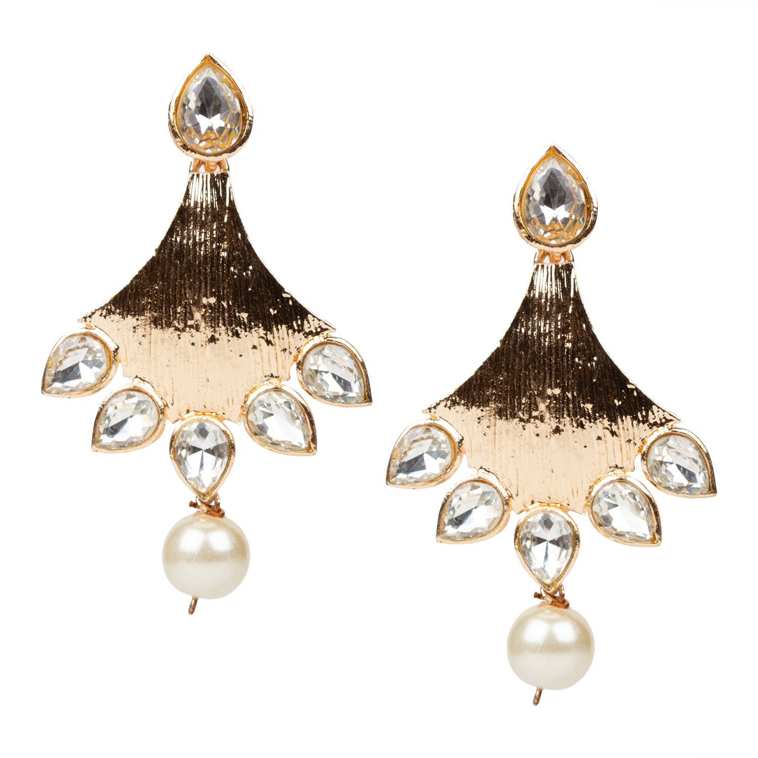 Buy Bindhani Women's Gold-Plated Kundan Polki Earrings For Wedding