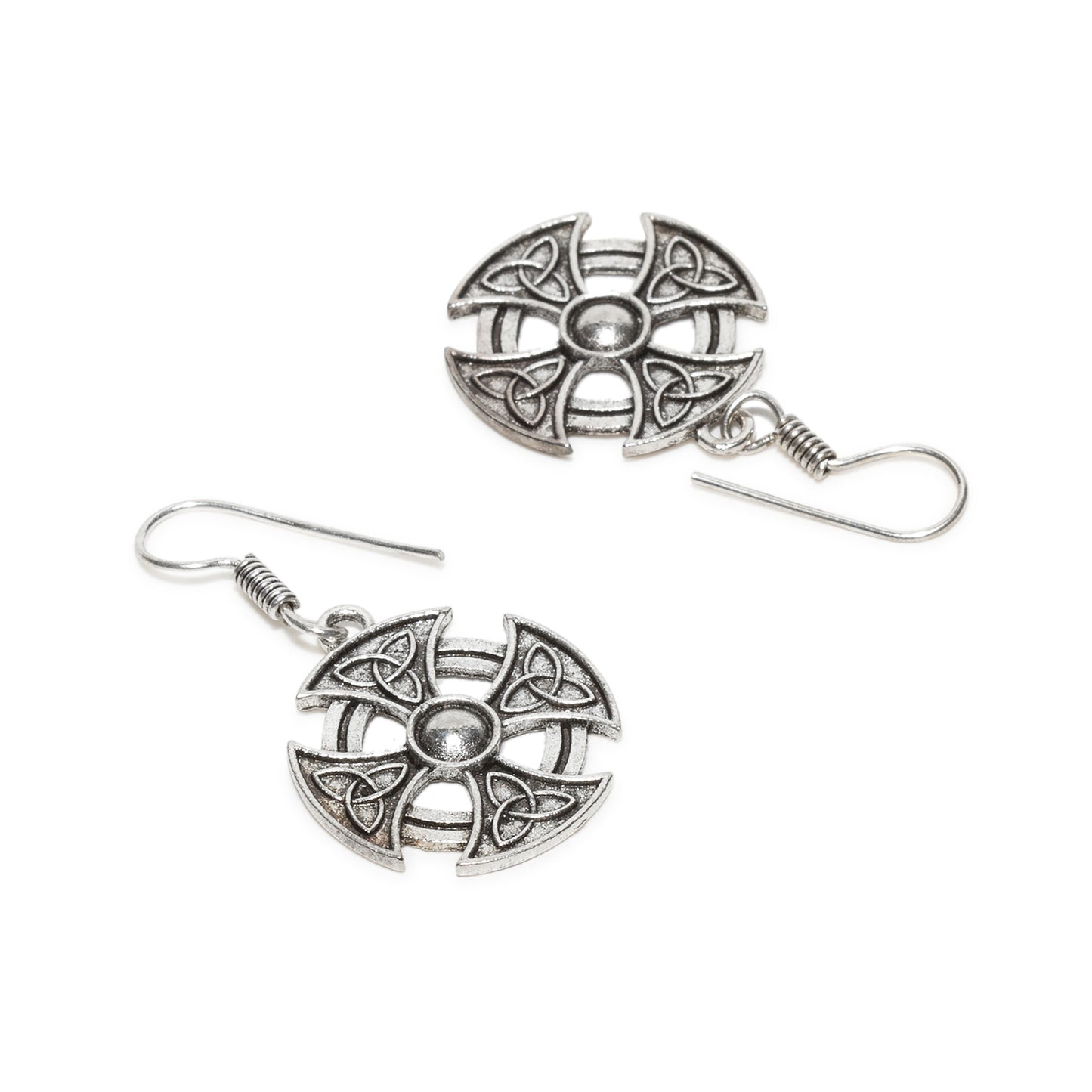 bindhani silver plated magical geometry shapes oxidised fish hook earrings for women and teenage girls