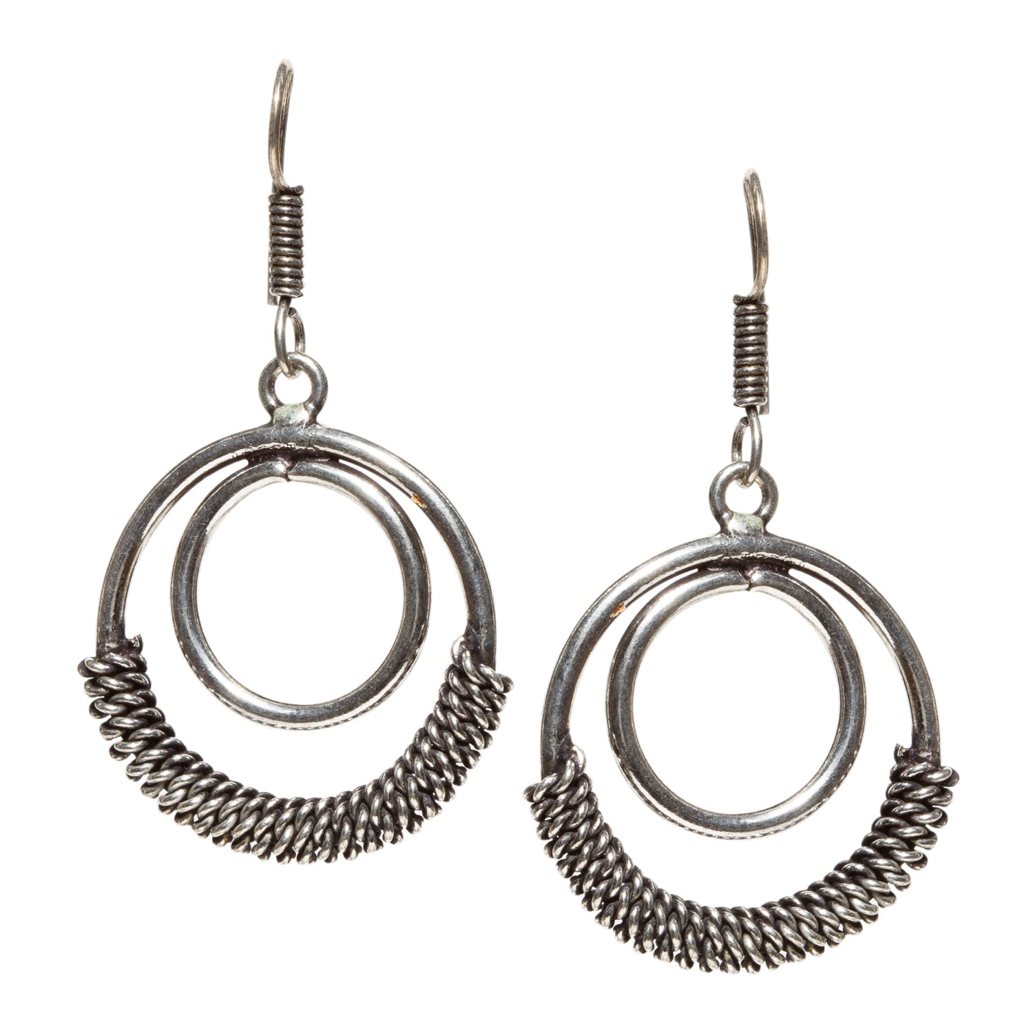 Buy Karatcart Oxidised Silver Round Jhumki Earrings for Women online