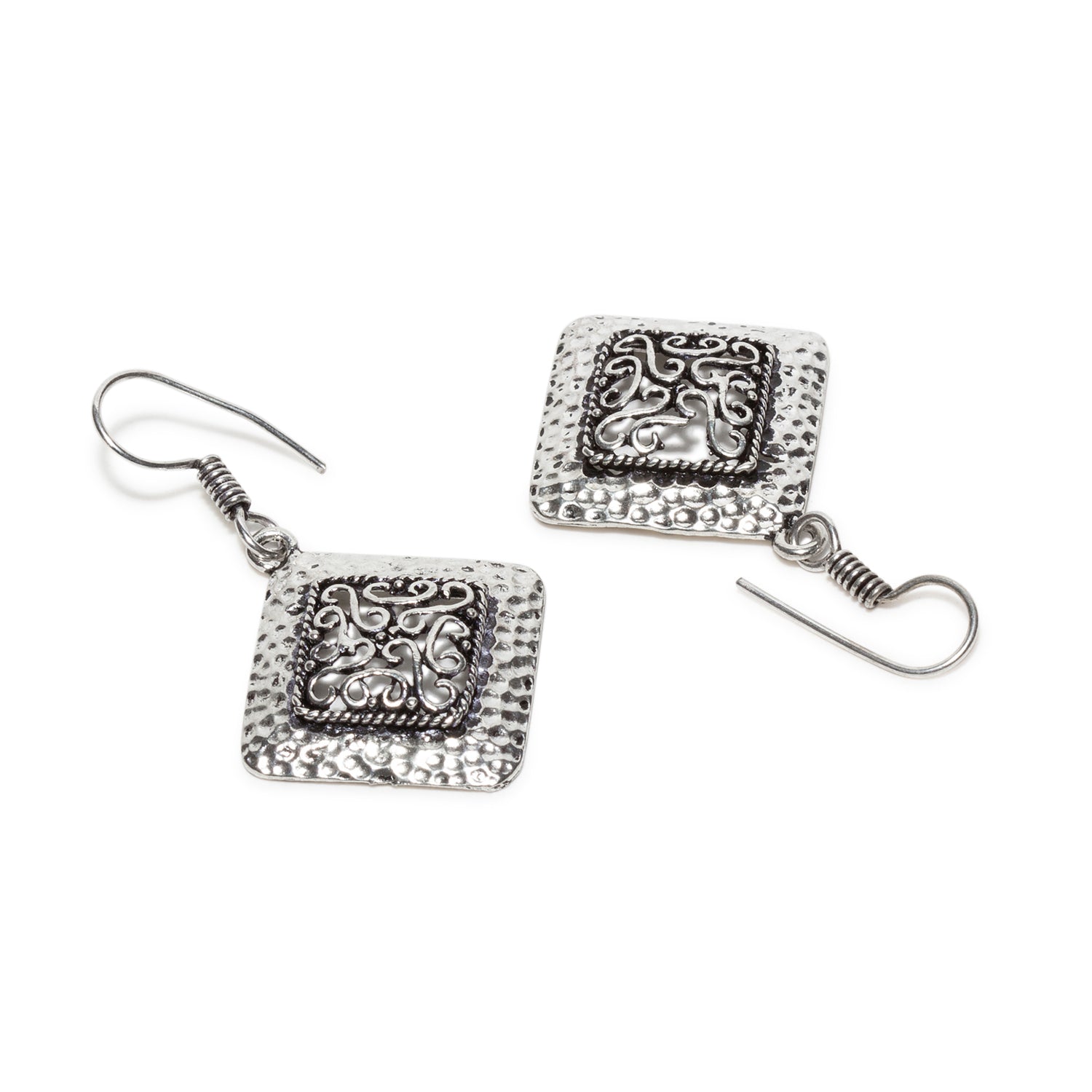 Buy Silver Plated Gemstone Handcrafted Work Earrings by Palace of Silver  Online at Aza Fashions.