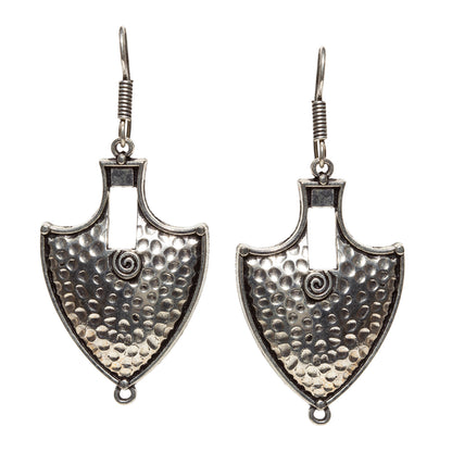 bindhani silver plated unique shape oxidised earrings for women and girls