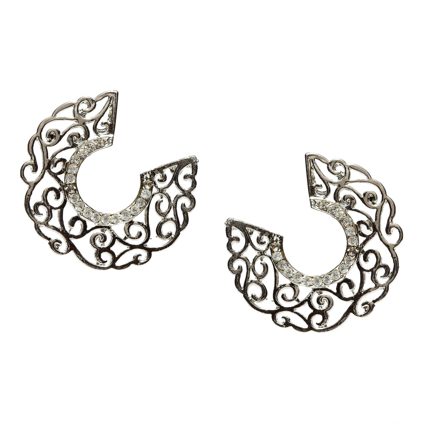 bindhani silver plated white stone dangle earrings for women and girls