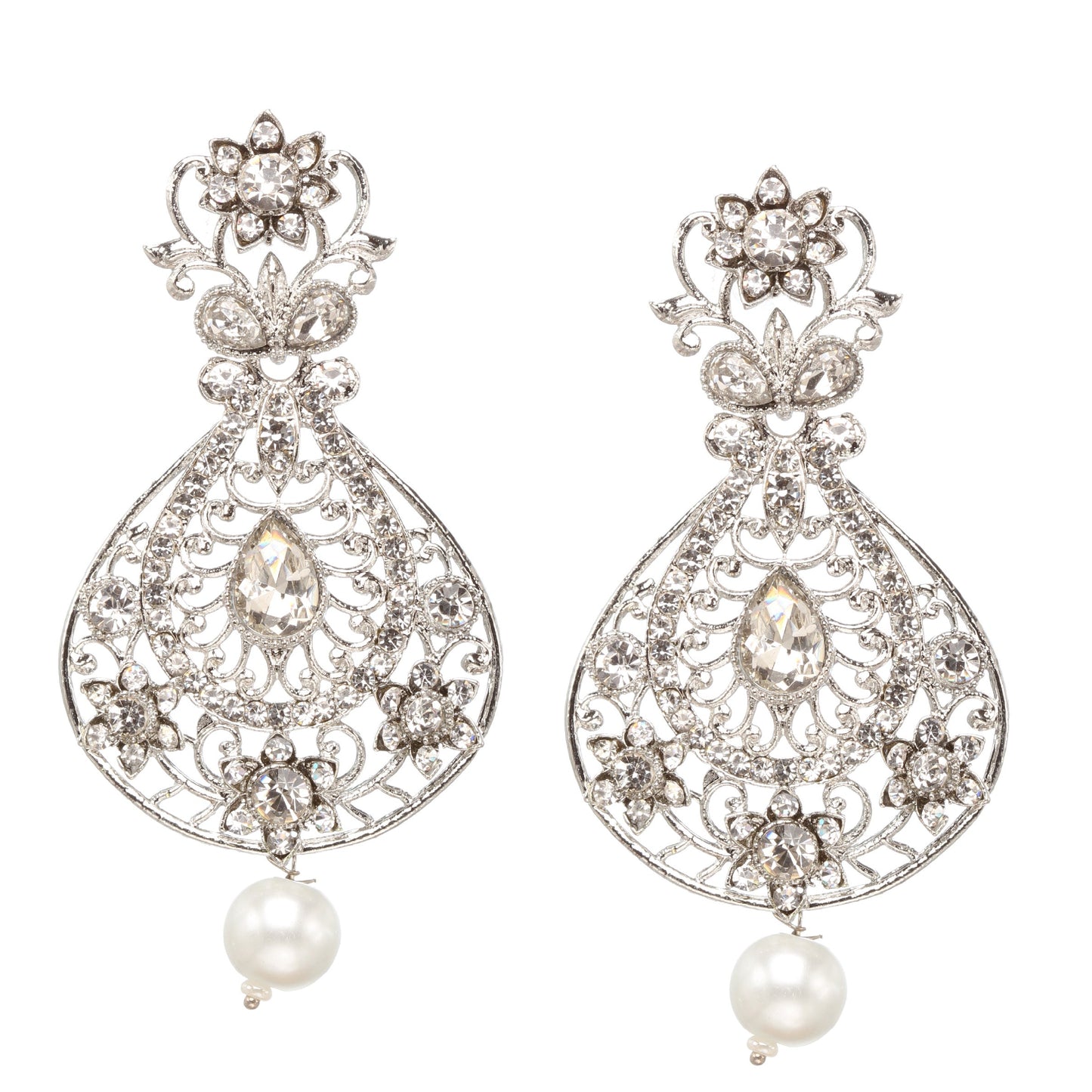 bindhani-silver-toned-flower-work-drop-earrings-for-women