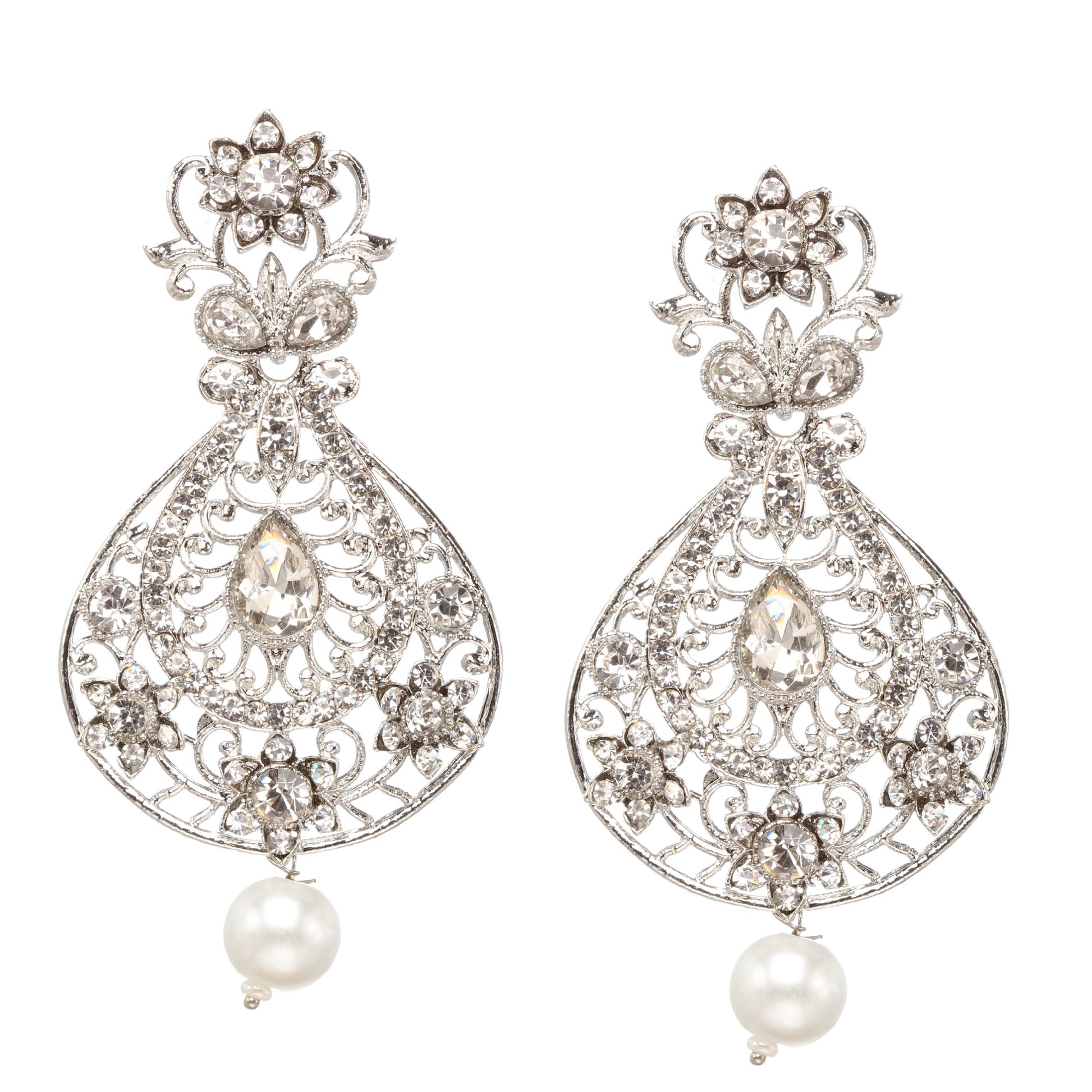 bindhani-silver-toned-flower-work-drop-earrings-for-women