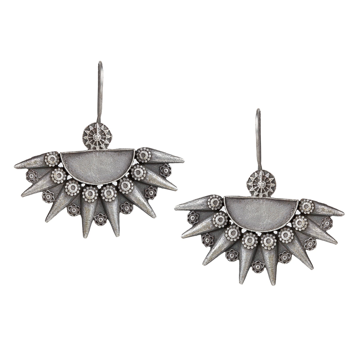 bindhani silver toned oxidised earrings for women girls