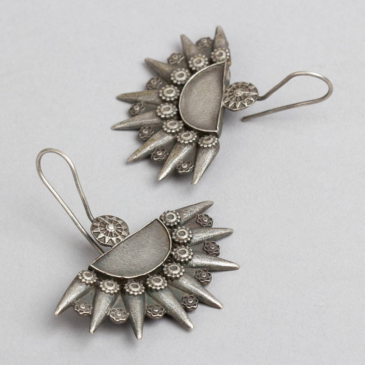 bindhani silver toned oxidised earrings for women girls