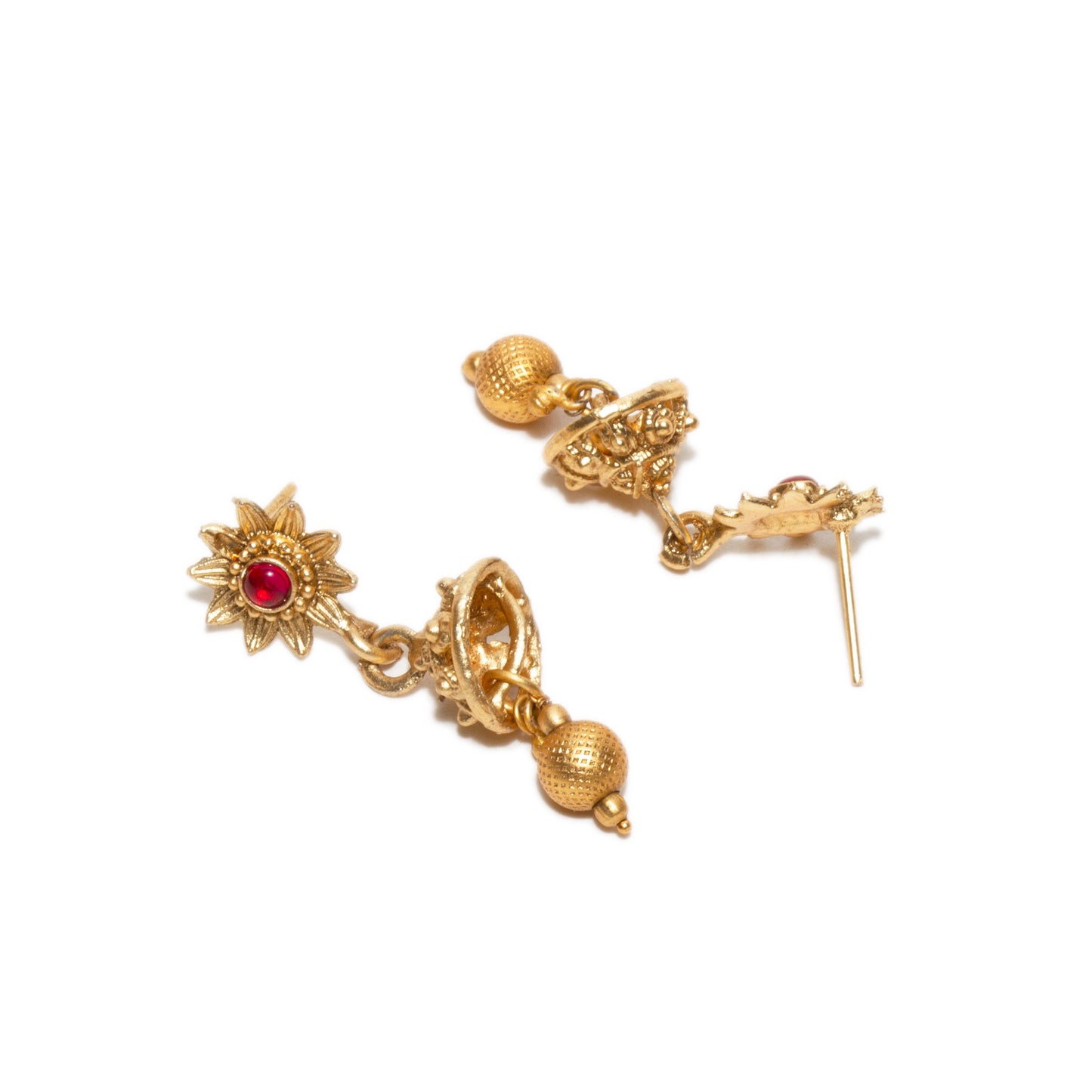 South Indian Style Traditional Long Pendant Jhumka Necklace Set