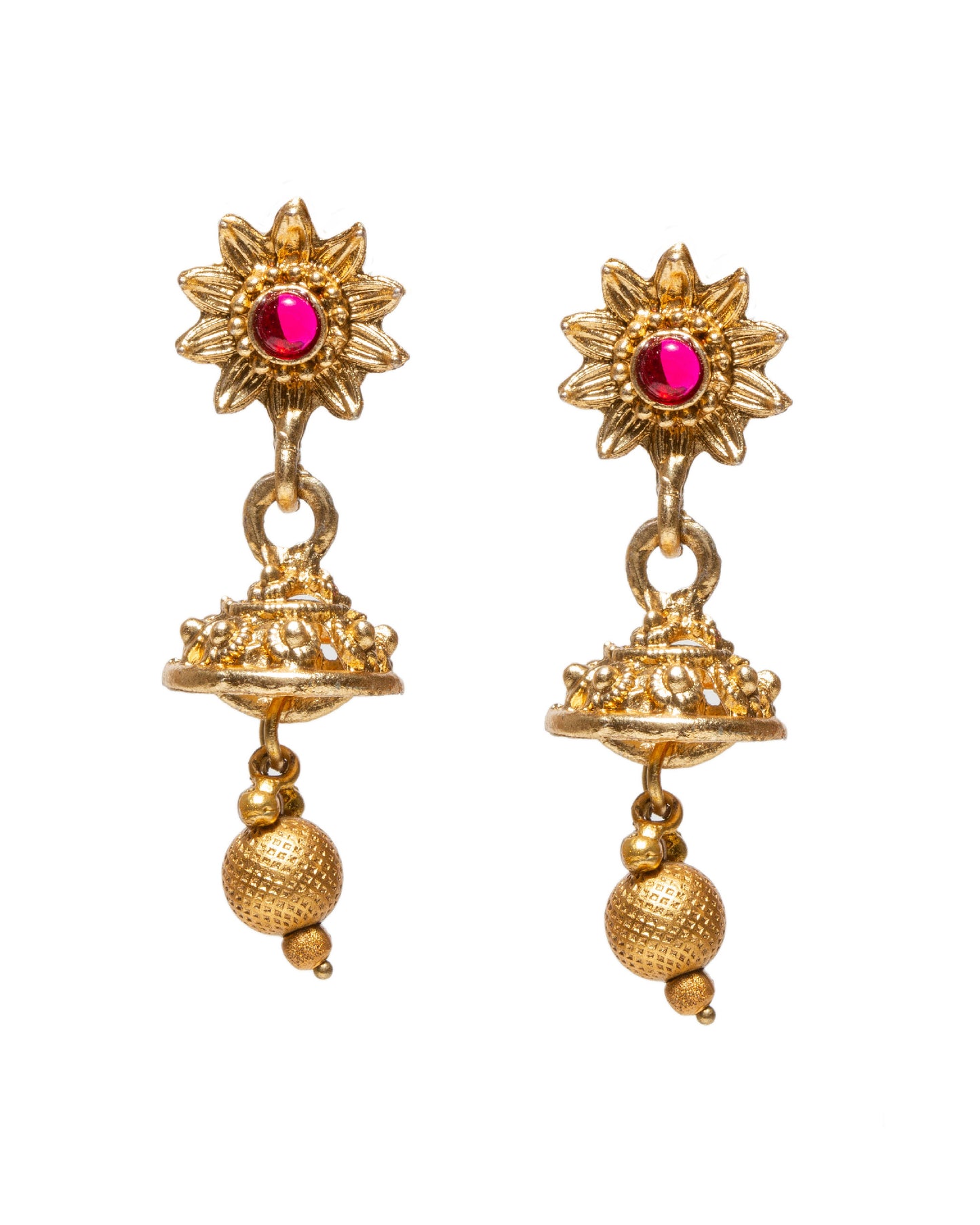 South Indian Style Traditional Long Pendant Jhumka Necklace Set