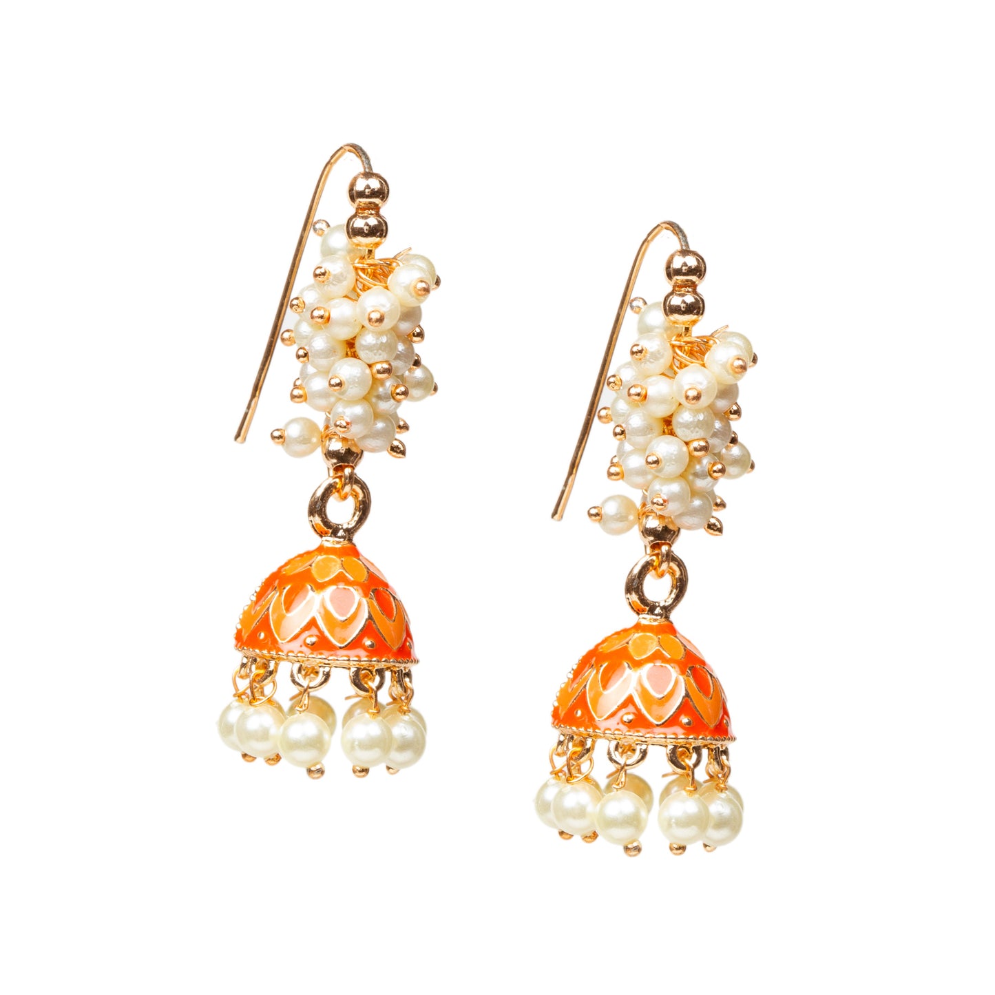 Enamel Pearl cluster Jhumki