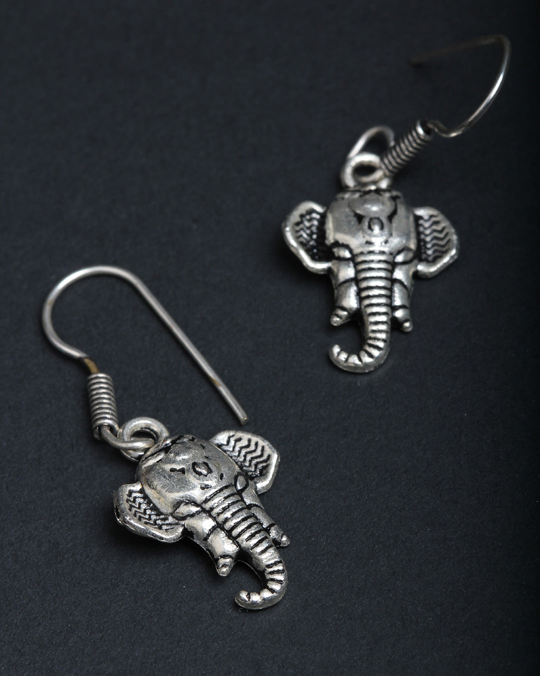 Bindhani silver plated small ganpati cute charms secured with fish hook earwire for women and girls