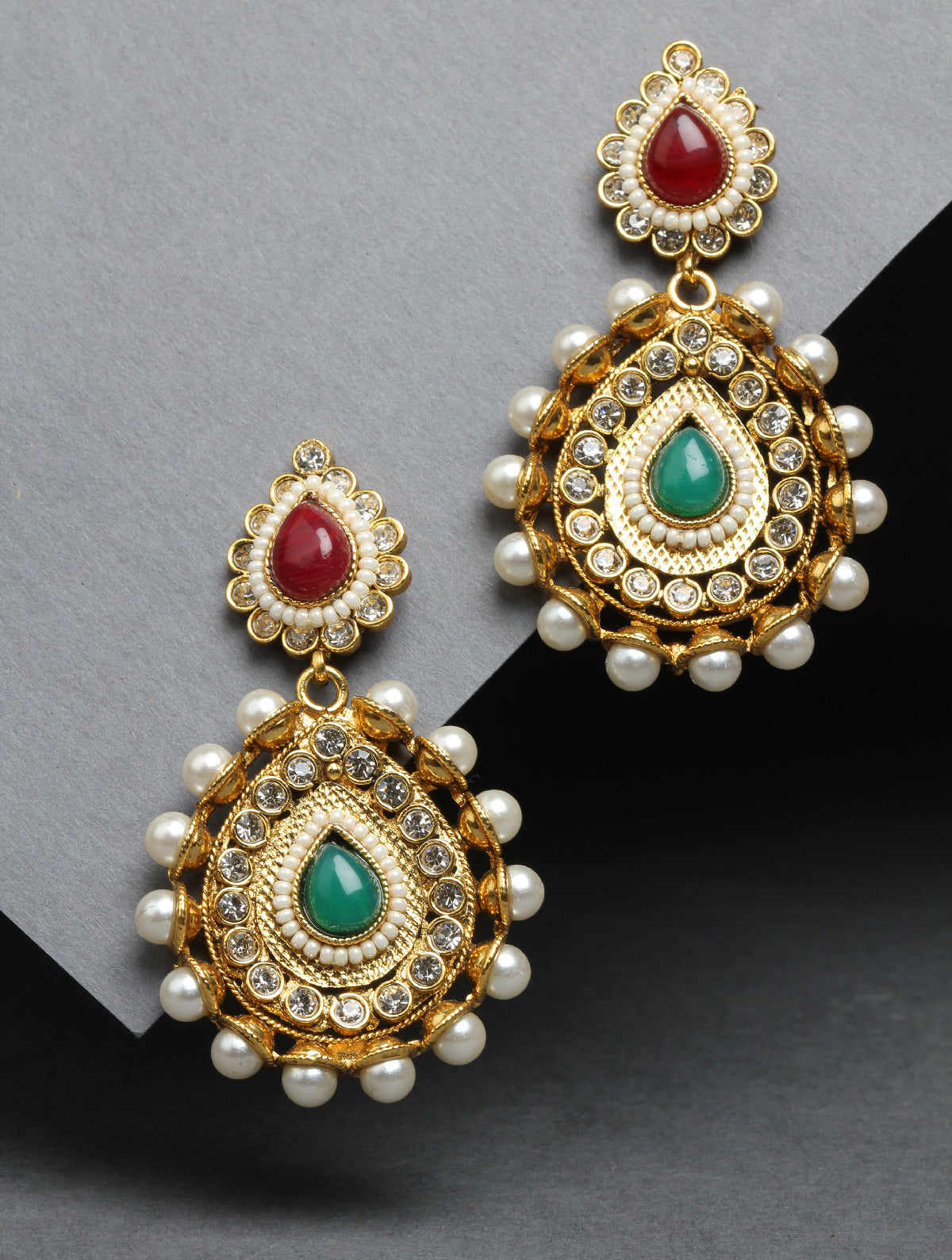 Polki With Pearl Stone Earrings