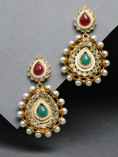 Polki With Pearl Stone Earrings