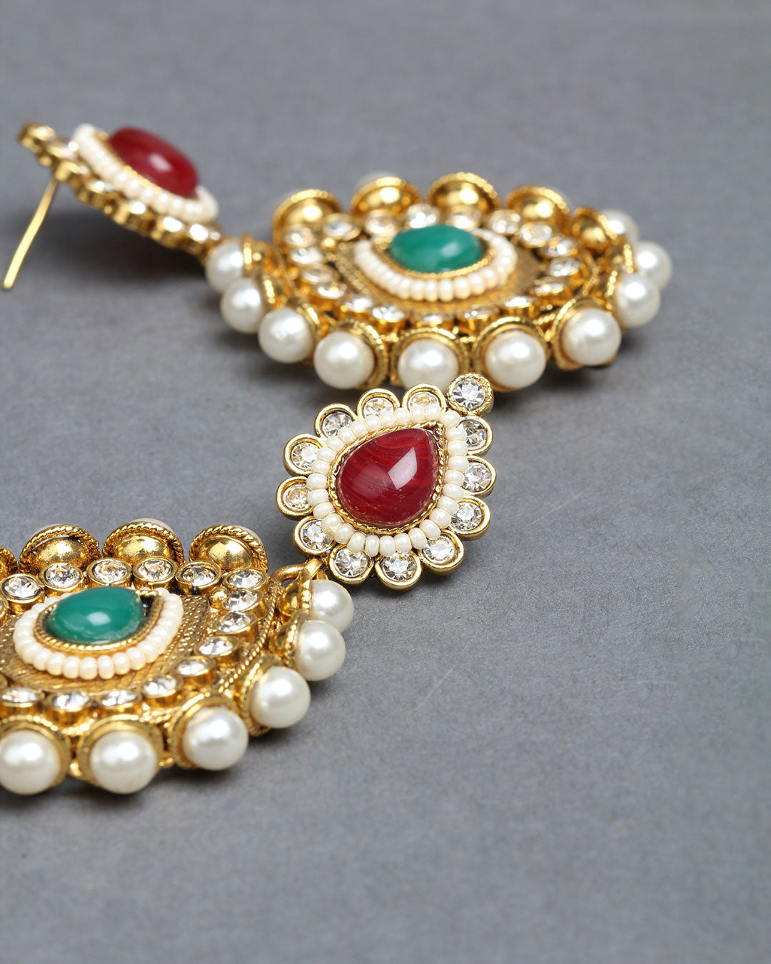 Polki With Pearl Stone Earrings