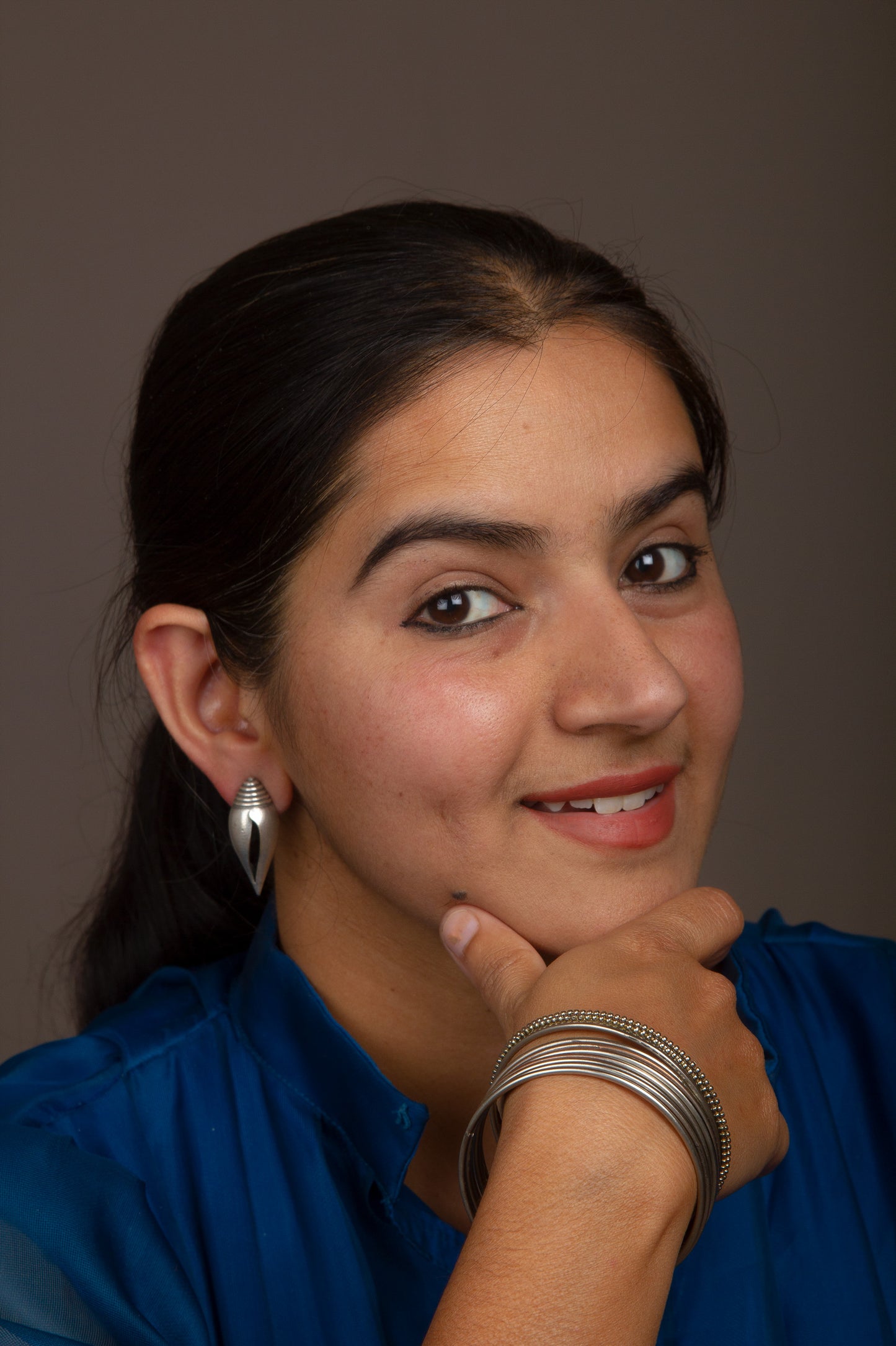 Exquisite Shankh Shaped Oxidized Studs