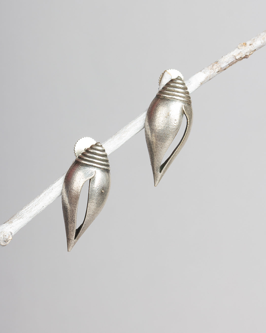 Exquisite Shankh Shaped Oxidized Studs