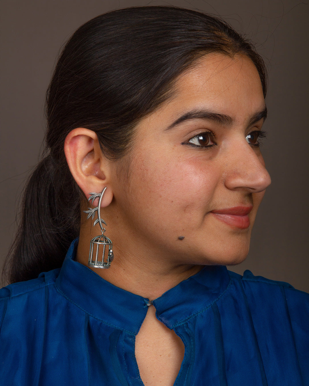 bindhani perrot shaped oxidised jhumka earrings for women girls