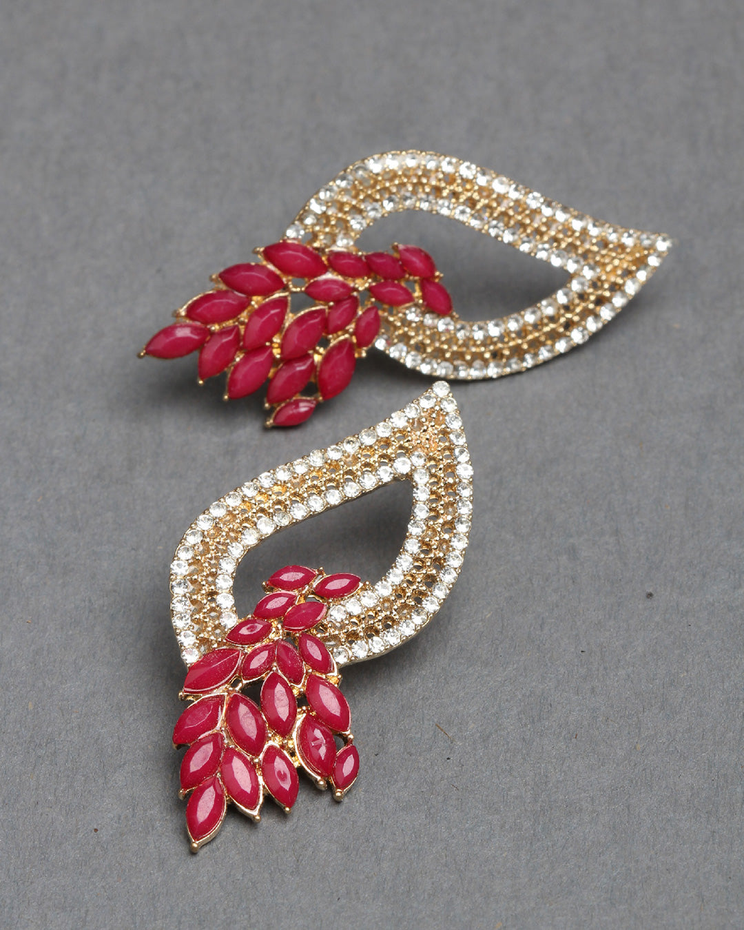 Stylish Pink Red Dangler Earrings