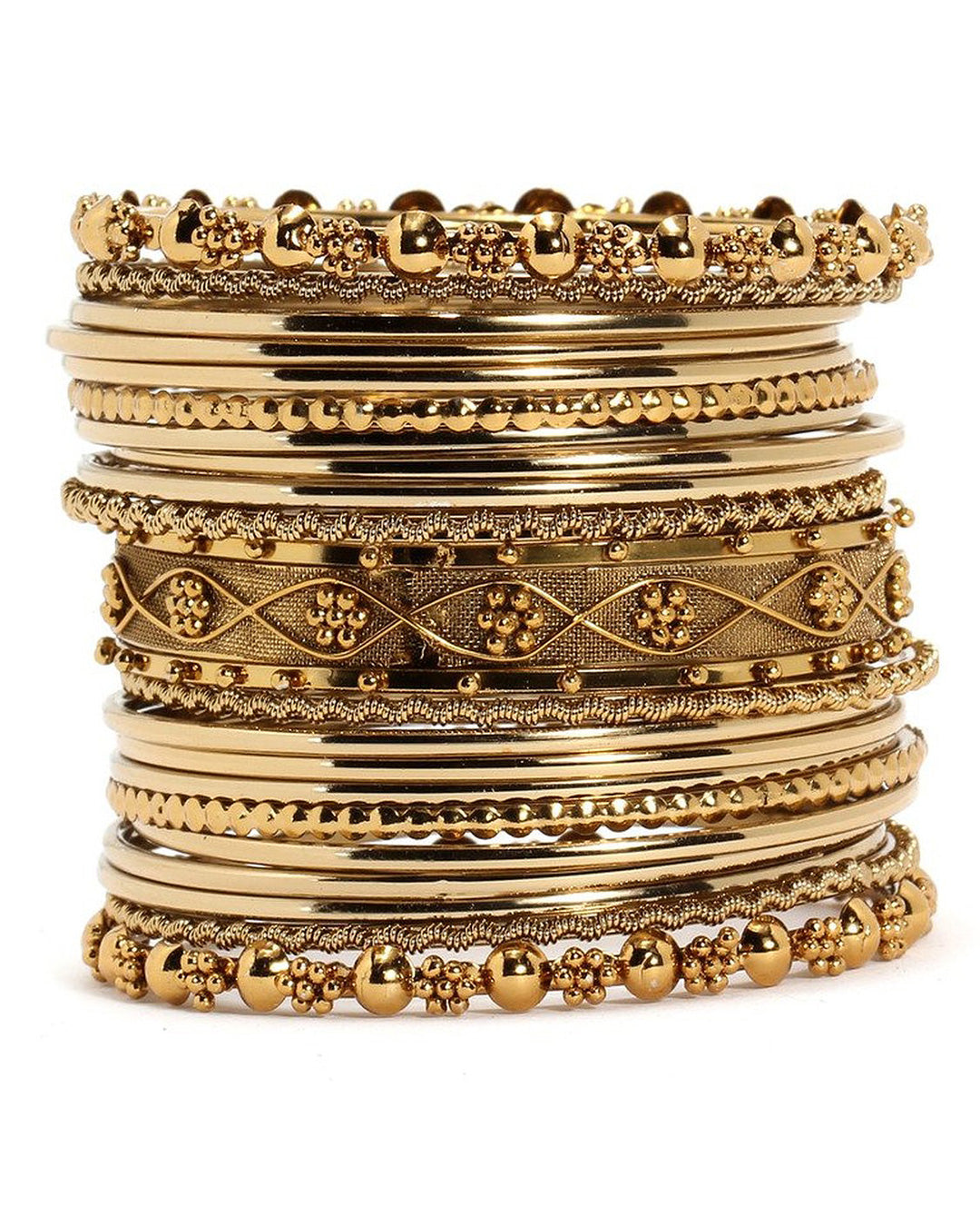 Bindhani mehandi plated metal bangle set