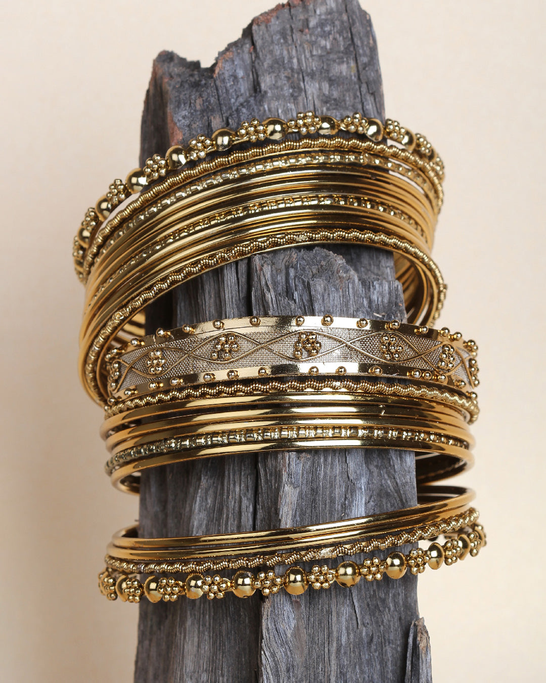 Bindhani mehandi plated metal bangle set