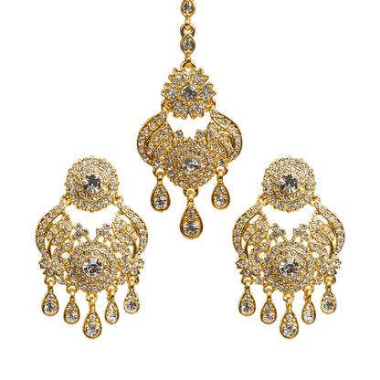 Maang Tikka Earrings With Stone