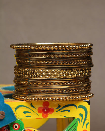 bindhani mehandi gold plated bangle sets for women and girls