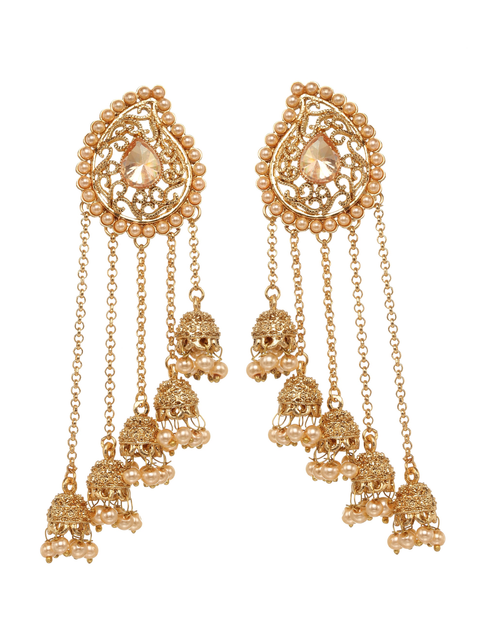 Buy Now Bindhani Women's Gold Earrings For Sarees